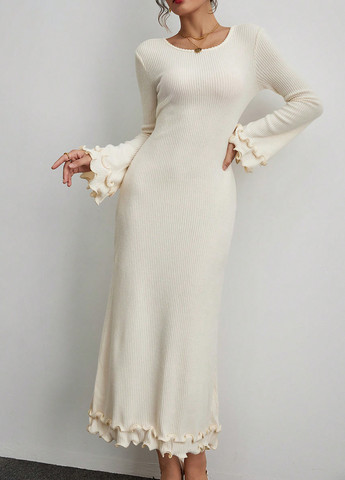 Молочна ділова, святковий, кежуал сукня сукня светр SHEIN однотонна