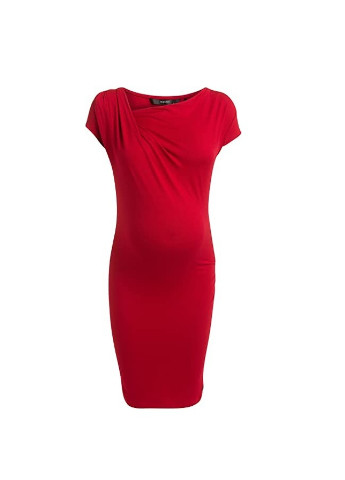 Красное кэжуал платье для беременных Noppies однотонное