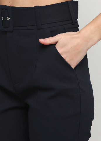 Темно-синие кэжуал демисезонные зауженные брюки Karol