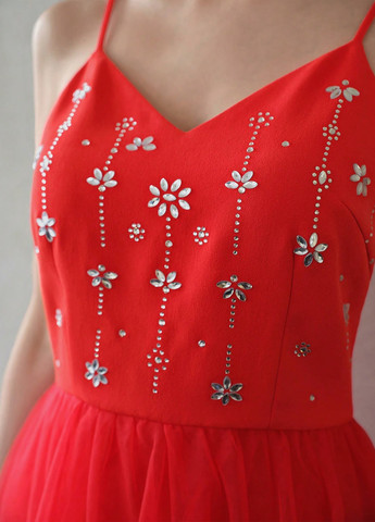 Червона святковий сукня пачка SHEIN однотонна