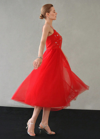 Червона святковий сукня пачка SHEIN однотонна