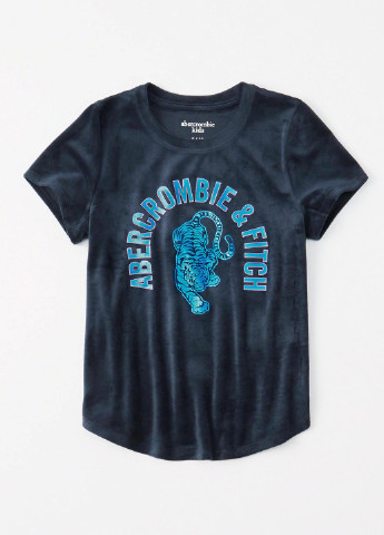 Темно-синяя демисезонная футболка с коротким рукавом Abercrombie & Fitch