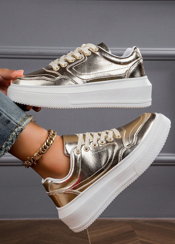 Кроссовки SHEIN золотые демисезоны (356956692)