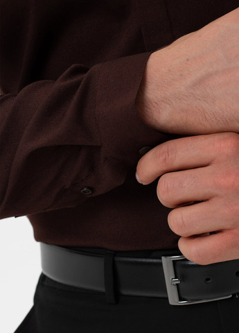 Коричневая кэжуал, классическая рубашка однотонная Trend Collection