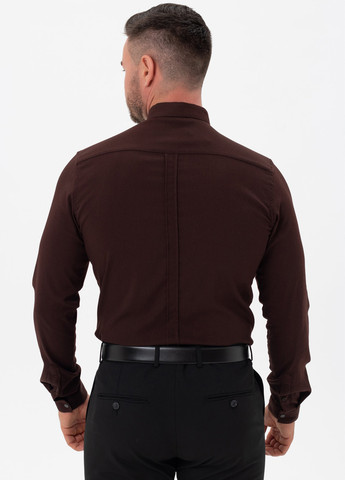 Коричневая кэжуал, классическая рубашка однотонная Trend Collection