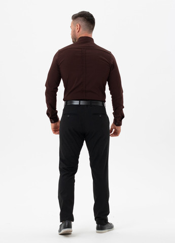 Коричневая кэжуал, классическая рубашка однотонная Trend Collection