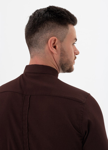 Коричневая кэжуал, классическая рубашка однотонная Trend Collection