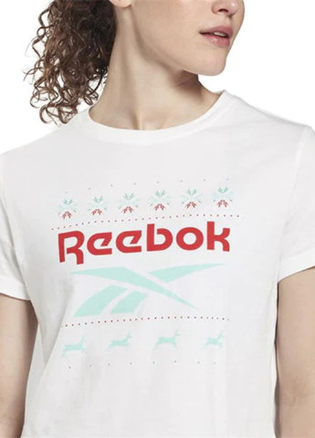 Белая летняя футболка Reebok