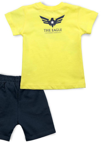 Синий летний костюм десткий с вертолетом (10962-80b-green) Breeze