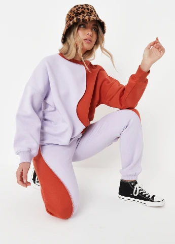 Комбинированный свитшот Missguided однотонный без декора (261410985)