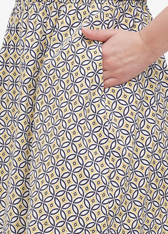 Желтое кэжуал платье клеш Boden с геометрическим узором
