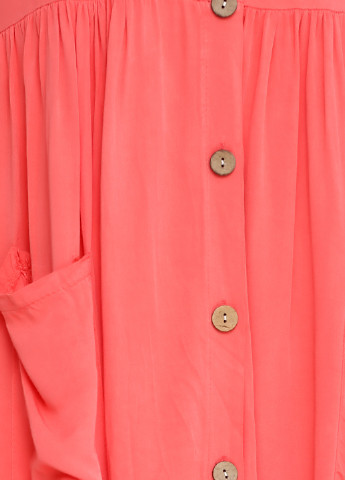 Коралловое кэжуал платье рубашка Moda in Italy однотонное
