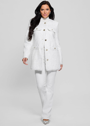 Белый женский жакет Guess однотонный - демисезонный