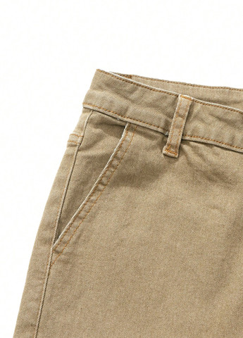 Бежевые демисезонные зауженные джинсы SHEIN