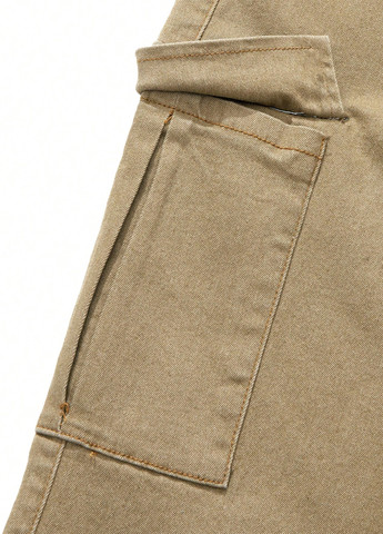 Бежевые демисезонные зауженные джинсы SHEIN