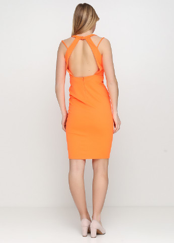 Кислотно-оранжевое коктейльное платье Socialite однотонное