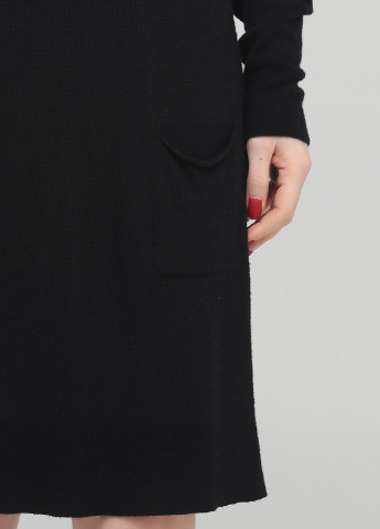 Черное кэжуал платье платье-свитер Suijo однотонное