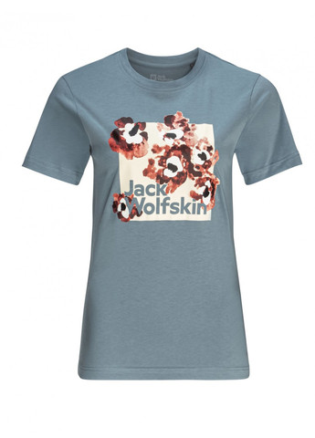 Голубая летняя футболка Jack Wolfskin