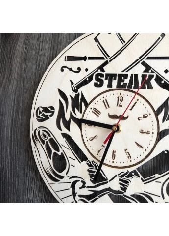 Тематические настенные часы из дерева «Steak House» 7Arts (253565948)
