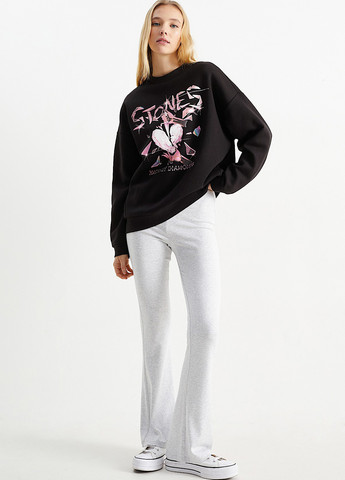 Черный свитшот C&A надпись без декора (314477125)