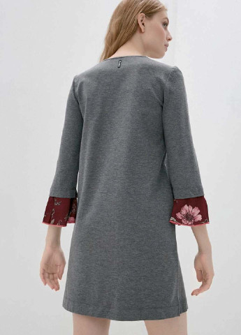 Серое повседневный зеленое платье клеш, с пышной юбкой, а-силуэт Deha однотонное