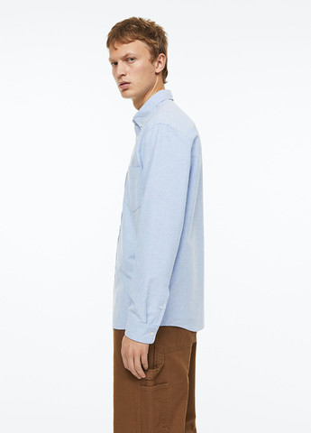 Светло-голубой кэжуал рубашка однотонная H&M