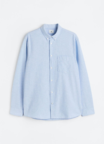 Светло-голубой кэжуал рубашка однотонная H&M