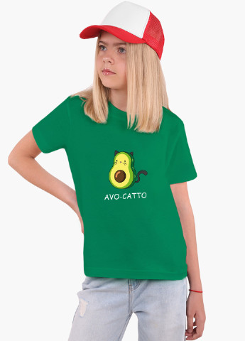 Зеленая демисезонная футболка детская авокадо (avocado)(9224-1372) MobiPrint
