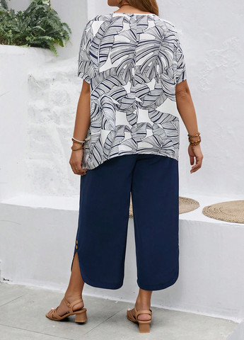 Комбінований літній комплект (блуза, штани) SHEIN