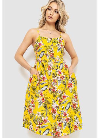 Желтое кэжуал платье клеш Ager с цветочным принтом