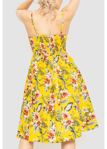 Желтое кэжуал платье клеш Ager с цветочным принтом