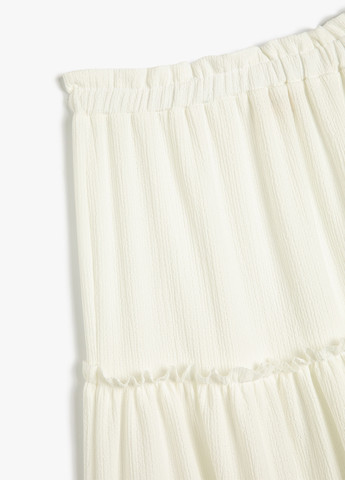 Молочная кэжуал однотонная юбка KOTON клешированная