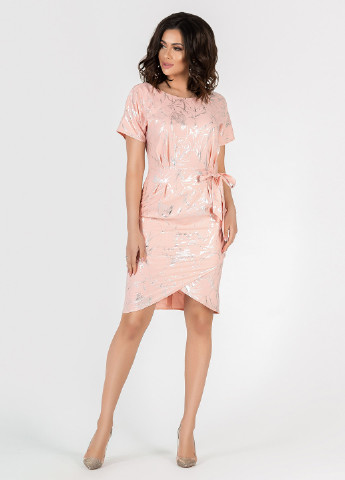 Персиковое кэжуал платье Charm Collection однотонное