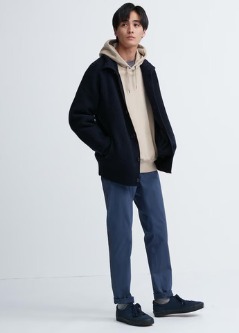 Синие демисезонные прямые джинсы Uniqlo