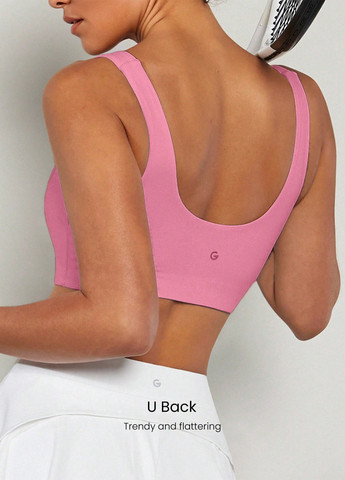 Розовый топ бюстгальтер SHEIN без косточек полиамид