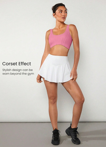 Розовый топ бюстгальтер SHEIN без косточек полиамид