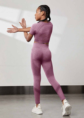 Розово-лиловые летние леггинсы SHEIN