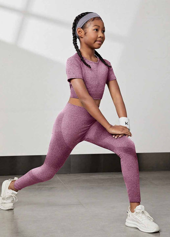 Розово-лиловые летние леггинсы SHEIN