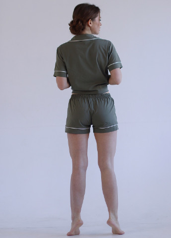 Оливковая (хаки) всесезон пижама (рубашка + шорты) рубашка + шорты GorLin