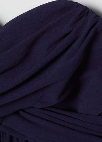 Темно-синя вечірня сукня H&M однотонна