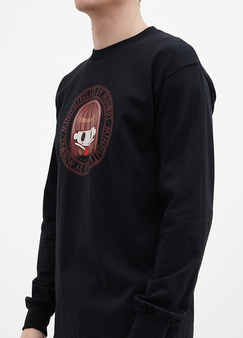 Лонгслів Gildan малюнок чорний кежуали бавовна, трикотаж