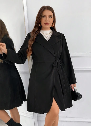 Чорне демісезонне Пальто SHEIN