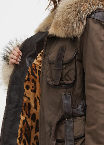 Оливковая (хаки) демисезонная куртка Vera Pelle