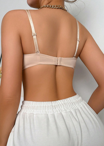 Бежевый балконет бюстгальтер SHEIN с косточками полиамид