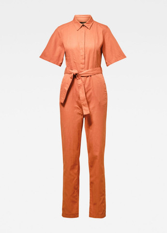 Комбинезон G-Star комбинезон-брюки однотонный оранжевый кэжуал хлопок