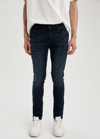 Темно-синие демисезонные скинни джинсы DeFacto