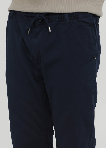 Темно-синие кэжуал демисезонные зауженные брюки Zara