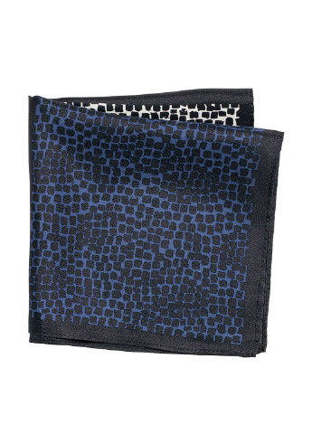 Платок H&M геометрический тёмно-синий кэжуал шелк
