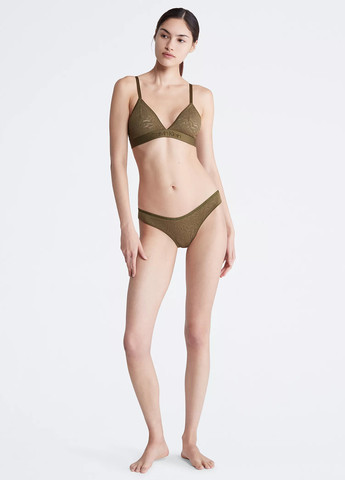 Оливковий бралетт бюстгальтер Calvin Klein без кісточок поліамід