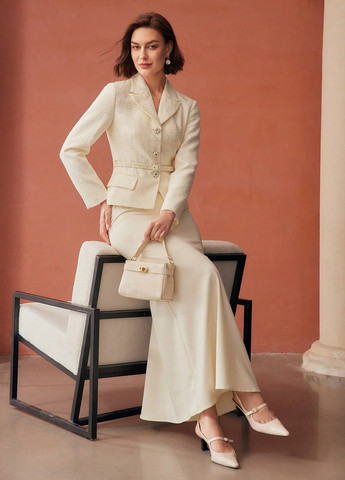 Светло-бежевая кэжуал однотонная юбка SHEIN годе